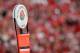 PASADENA, CA - JANUARY 01: A view of the yardage marker during the 97th Rose Bowl game between the Wisconsin Badgers and the TCU Horned Frogs on January 1, 2011 in Pasadena, California. (Photo by Stephen Dunn/Getty Images)