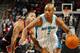 NEW ORLEANS, LA - FEBRUARY 08: Jarrett Jack #2 of the New Orleans Hornets drives the ball around Derrick Rose #1 of the Chicago Bulls at New Orleans Arena on February 8, 2012 in New Orleans, Louisiana. NOTE TO USER: User expressly acknowledges and agrees that, by downloading and or using this photograph, User is consenting to the terms and conditions of the Getty Images License Agreement. (Photo by Chris Graythen/Getty Images)