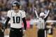 PITTSBURGH, PA - OCTOBER 16: Josh Scobee #10 of the Jacksonville Jaguars celebrates after kicking a field goal against the Pittsburgh Steelers during the game on October 16, 2011 at Heinz Field in Pittsburgh, Pennsylvania. (Photo by Jared Wickerham/Getty Images)