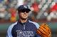 ARLINGTON, TX - APRIL 28: Evan Longoria #3 of the Tampa Bay Rays warms up prior to the game between the Tampa Bay Rays and the Texas Rangers at Rangers Ballpark in Arlington on April 28, 2012 in Arlington, Texas. (Photo by Rick Yeatts/Getty Images)