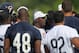 LAKE FOREST, IL - JUNE 12: Head coach Lovie Smith of the Chicago Bears talks to players following a minicamp practice at Halas Hall on June 12, 2012 in Lake Forest, Illinois. (Photo by Jonathan Daniel/Getty Images)