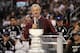 LOS ANGELES, CA - JUNE 14: Head Coach Darryl Sutter of the Los Angeles Kings addresses the fans during the rally in Staples Center after the Los Angeles Kings Stanley Cup Victory Parade on June 14, 2012 in Los Angeles, California. (Photo by Victor Decolongon/Getty Images)