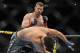 PORTLAND, OR - AUGUST 29: UFC fighter Nate Marquardt (L) knocks out UFC fighter Demian Maia (R) during their Middleweight bout at UFC 102: Couture vs. Nogueira at the Rose Garden Arena on August 29, 2009 in Portland, Oregon. (Photo by Jon Kopaloff/Getty Images)