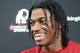 ASHBURN, VA - MAY 06: Robert Griffin III #10 of the Washington Redskins speaks to members of the media after a practice during the Washington Redskins rookie minicamp on May 6, 2012 in Ashburn, Virginia. (Photo by Patrick McDermott/Getty Images)