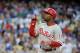 LOS ANGELES, CA - JULY 16: Jimmy Rollins #11 of the Philadelphia Phillies celebrates after hitting a homerun in the third inning against the Los Angeles Dodgers at Dodger Stadium on July 16, 2012 in Los Angeles, California. (Photo by Lisa Blumenfeld/Getty Images)