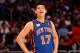 ORLANDO, FL - FEBRUARY 24: Jeremy Lin #17 of the New York Knicks and Team Shaq looks on during the BBVA Rising Stars Challenge part of the 2012 NBA All-Star Weekend at Amway Center on February 24, 2012 in Orlando, Florida. NOTE TO USER: User expressly acknowledges and agrees that, by downloading and or using this photograph, User is consenting to the terms and conditions of the Getty Images License Agreement. (Photo by Mike Ehrmann/Getty Images)
