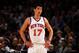 NEW YORK, NY - MARCH 20: Jeremy Lin #17 of the New York Knicks looks on against the Toronto Raptors at Madison Square Garden on March 20, 2012 in New York City. NOTE TO USER: User expressly acknowledges and agrees that, by downloading and or using this photograph, User is consenting to the terms and conditions of the Getty Images License Agreement. (Photo by Chris Chambers/Getty Images)