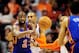 Jan. 7 2011; Phoenix, AZ, USA; New York Knicks guard Raymond Felton makes a pass against the Phoenix Suns during the second half at the US Airways Center. The Knicks defeated the Suns 121-96. Mandatory Credit: Jennifer Stewart-US PRESSWIRE