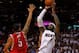 MIAMI, FL - APRIL 22: LeBron James #6 of the Miami Heat shoots over Courtney Lee #5 of the Houston Rockets during a game at American Airlines Arena on April 22, 2012 in Miami, Florida. NOTE TO USER: User expressly acknowledges and agrees that, by downloading and/or using this Photograph, User is consenting to the terms and conditions of the Getty Images License Agreement. (Photo by Mike Ehrmann/Getty Images)