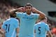 NORWICH, ENGLAND - APRIL 14: Carlos Tevez of Manchester City celebrates scoring his team's fifth goal to complete his hat trick during the Barclays Premier League match between Norwich City and Manchester City at Carrow Road on April 14, 2012 in Norwich, England. (Photo by Matthew Lewis/Getty Images)