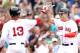 BOSTON, MA - AUGUST 06: Jacoby Ellsbury #2 of the Boston Red Sox is congratulated by teammate Carl Crawford after Ellsbury hit a 3 run homer in the fourth inning against the New York Yankees on August 6, 2011 at Fenway Park in Boston, Massachusetts. (Photo by Elsa/Getty Images)
