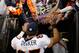 MINNEAPOLIS, MN - DECEMBER 4: Eric Decker #87 of the Denver Broncos high-fives fans after a win against the Minnesota Vikings on December 4, 2011 at Mall of America Field at the Hubert H. Humphrey Metrodome in Minneapolis, Minnesota. (Photo by Hannah Foslien/Getty Images)