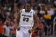 March 22, 2012; Phoenix, AZ, USA; Michigan State Spartans forward Draymond Green (23) reacts after a play during the first half in the semifinals of the west region of the 2012 NCAA men's basketball tournament against the Louisville Cardinals at US Airways Center. Mandatory Credit: Christopher Hanewickel-US PRESSWIRE