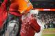 John Lannan receives a Gatorade shower for his great performance against the Braves.