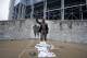 STATE COLLEGE, PA - JULY 21: Items are left in front of the statue of former Penn State University football coach Joe Paterno outside Beaver Stadium July 21, 2012 in State College, Pennsylvania. Penn State's president Rodney Erickson is expected to make a decision on whether or not to remove the statue in the wake of the child sex scandal of former assistant football coach Jerry Sandusky. It's believed that Paterno had detailed knowledge of Jerry Sandusky sexually abusing children before and after Sandusky retired from coaching at Penn State. (Photo by Jeff Swensen/Getty Images)