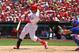 ST. LOUIS, MO - JULY 22: Jon Jay #19 of the St. Louis Cardinals hits a two-run double against the Chicago Cubs at Busch Stadium on July 22, 2012 in St. Louis, Missouri. (Photo by Dilip Vishwanat/Getty Images)