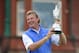 LYTHAM ST ANNES, ENGLAND - JULY 22: Ernie Els of South Africa poses with the Claret Jug after winning the 141st Open Championship at Royal Lytham & St. Annes Golf Club on July 22, 2012 in Lytham St Annes, England. (Photo by Stuart Franklin/Getty Images)