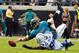 JACKSONVILLE, FL - JANUARY 01: Quarterback Blaine Gabbert #11 of the Jacksonville Jaguars fumbles against the Indianapolis Colts January 1, 2012 at EverBank Field in Jacksonville, Florida. (Photo by Al Messerschmidt/Getty Images)