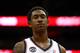NEWARK, NJ - MARCH 28: MarShon Brooks #9 of the New Jersey Nets looks on against the Indiana Pacers at Prudential Center on March 28, 2012 in Newark, New Jersey. NOTE TO USER: User expressly acknowledges and agrees that, by downloading and or using this photograph, User is consenting to the terms and conditions of the Getty Images License Agreement. (Photo by Chris Chambers/Getty Images)