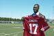 April 27, 2012; Santa Clara, CA, USA; San Francisco 49ers first round draft pick wide receiver A.J. Jenkins poses for photos on the practice field at the 49ers headquarters. Mandatory Credit: Kelley L Cox-US PRESSWIRE