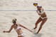 BEIJING, CHINA - MAY 10: Misty May-Treanor (R) of the United States in action during the 2012 Swatch FIVB World Tour Beijing Grand Slam pool D match with Kerri Walsh against Nadine Zumkehr and Simone Kuhn of Switzerland in Chaoyang Park on May 10, 2012 in Beijing, China. (Photo by Lintao Zhang/Getty Images)