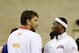 BARCELONA, SPAIN - JULY 24: Marc Gasol #13 of the Spain Men's Senior National Team and LeBron James #6 of the US Men's Senior National Team looks on chat after a Pre-Olympic Men's Exhibition Game between USA and Spain at Palau Sant Jordi on July 24, 2012 in Barcelona, Spain. (Photo by David Ramos/Getty Images)