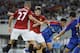 SHANGHAI, CHINA - JULY 25: Nick Powell of Manchester United (2-L) challenges with Wang Shouting of Shanghai Shenhua (C)during the Friendly Match between Shanghai Shenhua and Manchester United at Shanghai Stadium on July 25, 2012 in Shanghai, China. (Photo by Hong Wu/Getty Images)
