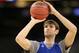 NEW ORLEANS, LA - MARCH 30: Jeff Withey #5 of the Kansas Jayhawks shoots the ball during practice prior to the 2012 Final Four of the NCAA Division I Men's Basketball Tournament at the Mercedes-Benz Superdome on March 30, 2012 in New Orleans, Louisiana. (Photo by Jeff Gross/Getty Images)
