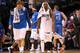 DALLAS, TX - MAY 03: (L-R) Dirk Nowitzki #41 and Jason Terry #31 of the Dallas Mavericks walk off the court after a loss to the Oklahoma City Thunder during Game Three of the Western Conference Quarterfinal at American Airlines Center on May 3, 2012 in Dallas, Texas. NOTE TO USER: User expressly acknowledges and agrees that, by downloading and or using this photograph, User is consenting to the terms and conditions of the Getty Images License Agreement. (Photo by Ronald Martinez/Getty Images)