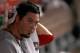 MIAMI, FL - JUNE 11: Josh Beckett #19 of the Boston Red Sox looks on during a game against the Miami Marlins at Marlins Park on June 11, 2012 in Miami, Florida. The Marlins defeated the Red Sox 4-1. (Photo by Sarah Glenn/Getty Images)