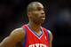 NEWARK, NJ - APRIL 10: Jodie Meeks #20 of the Philadelphia 76ers looks on against the New Jersey Nets at Prudential Center on April 10, 2012 in Newark, New Jersey. NOTE TO USER: User expressly acknowledges and agrees that, by downloading and or using this photograph, User is consenting to the terms and conditions of the Getty Images License Agreement. (Photo by Chris Chambers/Getty Images)