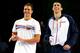 OMAHA, NE - JUNE 27: (L-R) Ryan Lochte and Michael Phelps during the medal ceremony for the championship final of the Men's 200 m Freestyle during Day Three of the 2012 U.S. Olympic Swimming Team Trials at CenturyLink Center on June 27, 2012 in Omaha, Nebraska. (Photo by Al Bello/Getty Images)