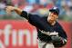 PHILADELPHIA, PA - JULY 24: Starting pitcher Zack Greinke #13 of the Milwaukee Brewers delivers a pitch during the game against the Philadelphia Phillies at Citizens Bank Park on July 24, 2012 in Philadelphia, Pennsylvania. (Photo by Drew Hallowell/Getty Images)