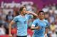 MANCHESTER, ENGLAND - JULY 26: Gaston Ramirez of Uruguay celebrates scoring a goal with Ramon Arias of Uruguay during the Men's Football first round Group A Match of the London 2012 Olympic Games between UAE and Uruguay, at Old Trafford on July 26, 2012 in Manchester, England. (Photo by Julian Finney/Getty Images)