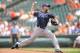 BALTIMORE, MD - JULY 26: James Shields #33 of the Tampa Bay Rays pitches during a baseball game against the Baltimore Orioles on July 26, 2012 at Oriole Park at Camden Yards in Baltimore, Maryland. (Photo by Mitchell Layton/Getty Images)