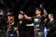 July 11, 2012; San Jose, CA, USA; Chris Weidman (right) defeats Mark Munoz (left) in the middleweight bout of the UFC on Fuel TV at HP Pavilion. Mandatory Credit: Kyle Terada-US PRESSWIRE