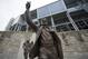 STATE COLLEGE, PA - JULY 21: The statue of former Penn State University football coach Joe Paterno stands outside Beaver Stadium July 21, 2012 in State College, Pennsylvania. Penn State's president Rodney Erickson is expected to make a decision on whether or not to remove the statue in the wake of the child sex scandal of former assistant football coach Jerry Sandusky. It's believed that Paterno had detailed knowledge of Jerry Sandusky sexually abusing children before and after Sandusky retired from coaching at Penn State. (Photo by Jeff Swensen/Getty Images)