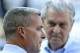 KANSAS CITY, MO - JUNE 13: Dayton Moore general manager of the Kansas City Royals talks with owner David Glass before an interleague game against the Milwaukee Brewers at Kauffman Stadium on June 13, 2012 in Kansas City, Missouri. (Photo by Ed Zurga/Getty Images)