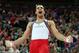 LONDON, ENGLAND - JULY 30: Danell Leyva of the United States reacts in the Artistic Gymnastics Men's Team final on Day 3 of the London 2012 Olympic Games at North Greenwich Arena on July 30, 2012 in London, England. (Photo by Ronald Martinez/Getty Images)