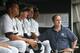 NEW YORK - JULY 2: Alex Rodriguez #2 (L) of the New York Yankees sits on the bench, joined by Yankees General Manager Brian Cashman (R) before a game against the Seattle Mariners at Yankee Stadium on July 2, 2009 in the Bronx borough of New York City. (Photo by Nick Laham/Getty Images)