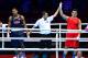 Aug 1, 2012; London, United Kingdom; USA boxer Michael Hunter II (blue) looks on as the referee announces Russia boxer Artur Beterbiev as the winner of a men's heavy (91kg) bout at the London 2012 Olympic Games at ExCeL - South Arena 2. Mandatory Credit: Mark J. Rebilas-USA TODAY Sports