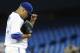 TORONTO, CANADA - JULY 25: Ricky Romero #24 of the Toronto Blue Jays adjusts his cap during a break MLB game action against the Oakland Athletics July 25, 2012 at Rogers Centre in Toronto, Ontario, Canada. (Photo by Brad White/Getty Images)