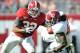 April 16, 2011; Tuscaloosa, AL, USA; Alabama Crimson Tide running back Eddie Lacy is brought down after making a catch by linebacker Trey DePriest (33) during the second half of the annual A-Day Alabama spring game at Bryant-Denny Stadium. Crimson beat White 14-10. Mandatory Credit: Kelly Lambert-US PRESSWIRE
