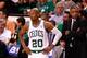 BOSTON, MA - JUNE 07: (L-R) Ray Allen #20 and Doc Rivers of the Boston Celtics look on dejected against the Miami Heat in Game Six of the Eastern Conference Finals in the 2012 NBA Playoffs on June 7, 2012 at TD Garden in Boston, Massachusetts. NOTE TO USER: User expressly acknowledges and agrees that, by downloading and or using this photograph, User is consenting to the terms and conditions of the Getty Images License Agreement. (Photo by Jared Wickerham/Getty Images)