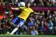 MANCHESTER, UNITED KINGDOM - JULY 29: Oscar of Brazil during the Men's Football first round Group C Match between Brazil and Belarus on Day 2 of the London 2012 Olympic Games at Old Trafford on July 29, 2012 in Manchester, England. (Photo by Francis Bompard/Getty Images)