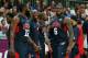 LONDON, ENGLAND - JULY 31: Lebron James (R) #6 talks with teammates James Harden (L) #12 and Kobe Bryant (C) #10 of United States during a break play against Tunisia in the Men's Basketball Preliminary Round match on Day 4 of the London 2012 Olympic Games at Basketball Arena on July 31, 2012 in London, England. (Photo by Christian Petersen/Getty Images)