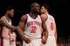 NEW YORK, NY - JANUARY 27: Raymond Felton #2 of the New York Knicks reacts during the game against the Miami Heat at Madison Square Garden on January 27, 2011 in New York City. NOTE TO USER: User expressly acknowledges and agrees that, by downloading and/or using this Photograph, User is consenting to the terms and conditions of the Getty Images License Agreement. The Knicks defeated Heat 93-88. (Photo by Chris Trotman/Getty Images)
