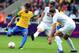 NEWCASTLE UPON TYNE, ENGLAND - AUGUST 01: Neymar of Brazil is challenged by Adam Thomas of New Zealand during the Men's Football first round Group C match between Brazil and New Zealand on Day 5 of the London 2012 Olympic Games at St James' Park on August 01, 2012 in Newcastle upon Tyne, England. (Photo by Stanley Chou/Getty Images)