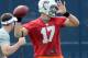 May 22, 2012; Davie, FL, USA; Miami Dolphins quarterback Ryan Tannehill (17) throws a pass during organized team activities at the Dolphins training facility. Mandatory Credit: Steve Mitchell-US PRESSWIRE