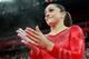 LONDON, ENGLAND - JULY 31: Jordyn Wieber of the United States of America claps after competing on the floor exercsise in the Artistic Gymnastics Women's Team final on Day 4 of the London 2012 Olympic Games at North Greenwich Arena on July 31, 2012 in London, England. (Photo by Ronald Martinez/Getty Images)